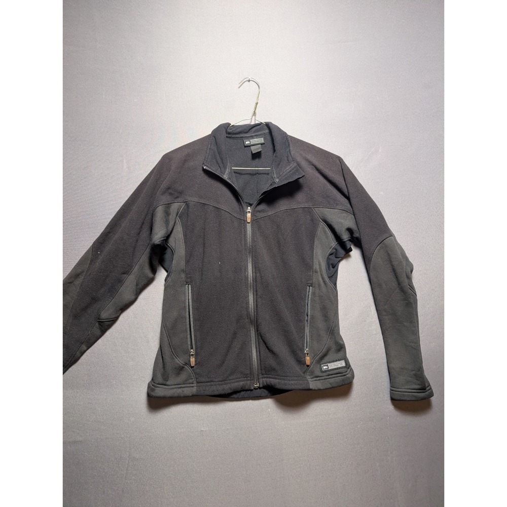 REI Fleece Jacket Womens Gray Long Sleeve Hiking Outdoor Adventure Full Zip L